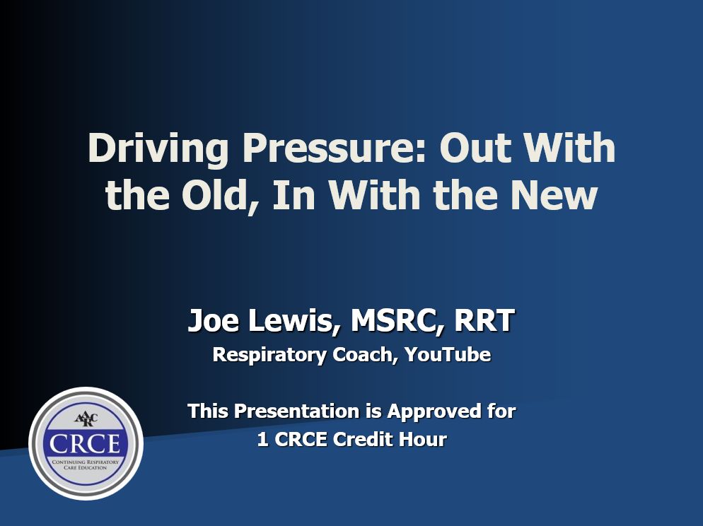 Driving Pressure: Out With the Old, In With the New