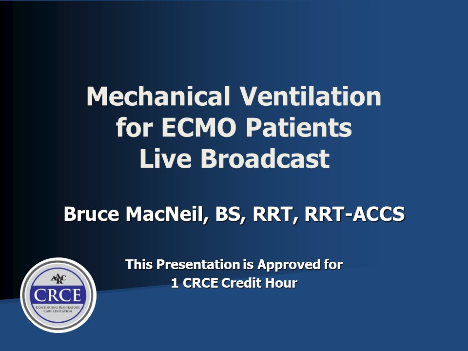 Mechanical Ventilation for ECMO Patients Live Broadcast