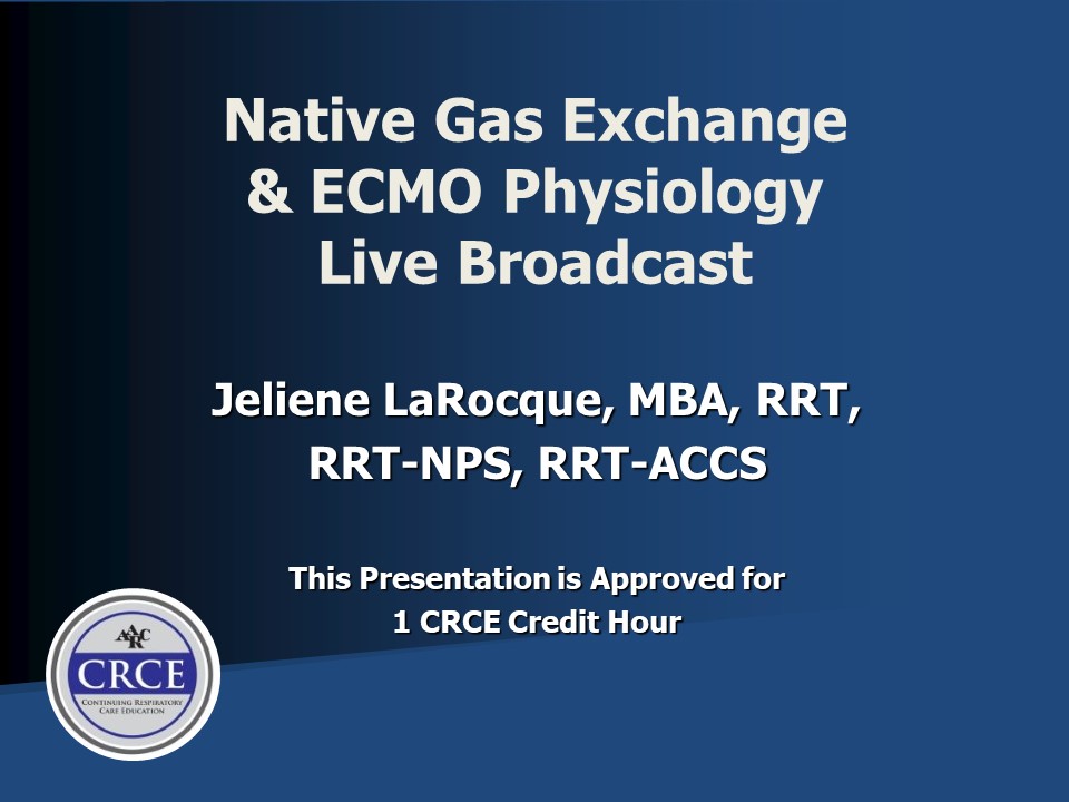 Native Gas Exchange & ECMO Physiology Live Broadcast