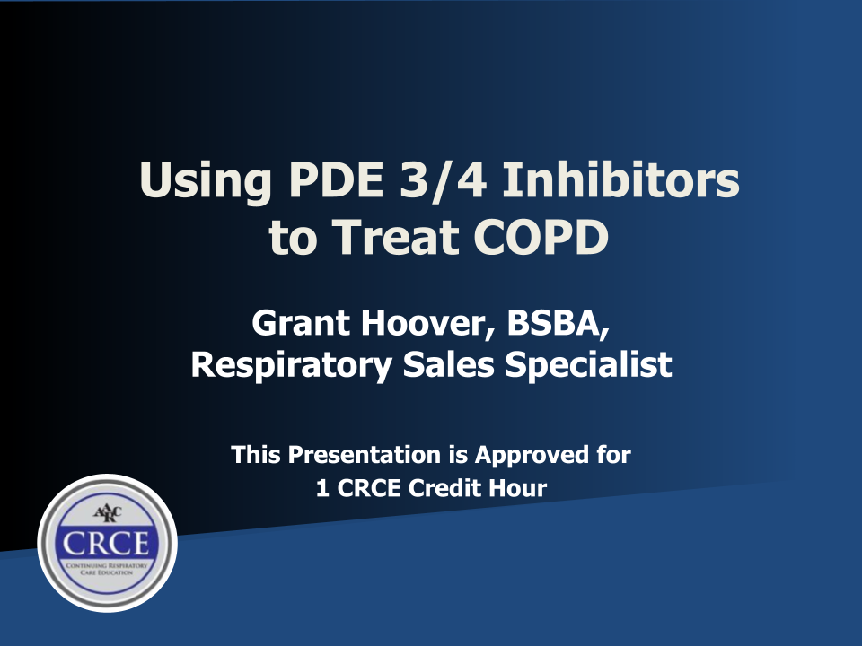 Using PDE 3/4 Inhibitors to Treat COPD Live Broadcast